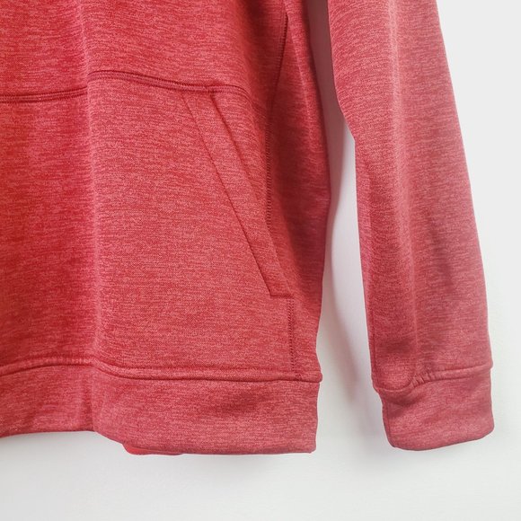 Adidas Men's Team Issue Red/Black Mélange Fleece Hoodie with Red Logo, Sz Sm - Picture 8 of 12